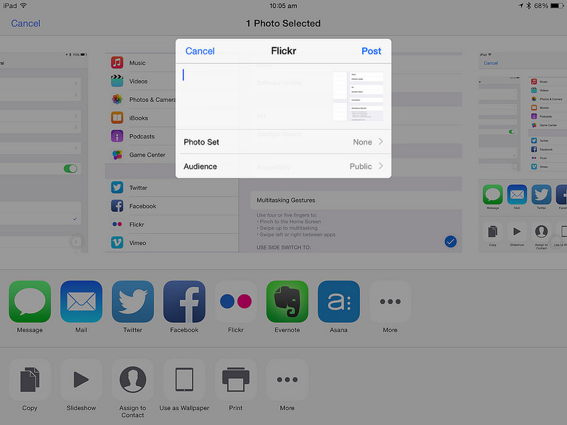 Share on Flickr from Photos App